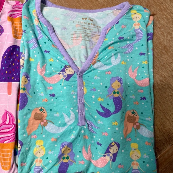 (Set of 2) Little Sleepies Women's Short Sleeve Pajama Tops M - Picture 4 of 6